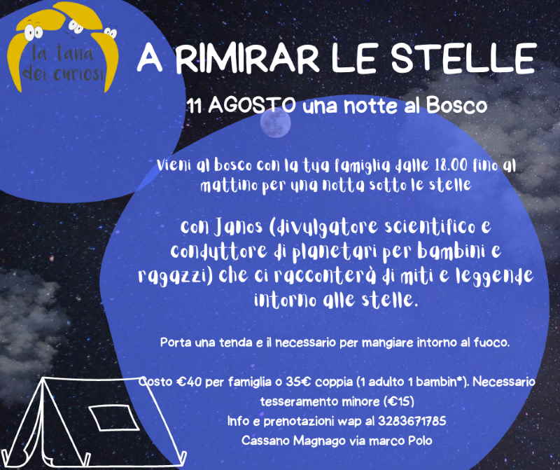 Notte in tenda A Rimirar le Stelle