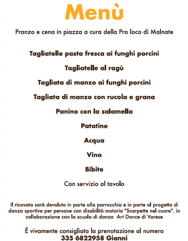 menu festa varese