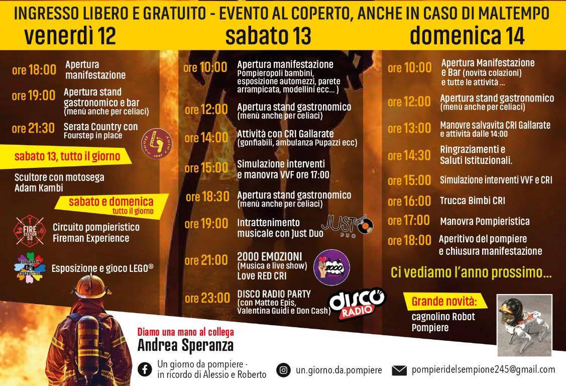 programma un giorno da pompiere