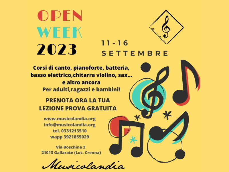 open week musicolandia gallarate