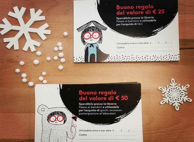 Buoni regalo per libri, giochi, corsi o laboratori